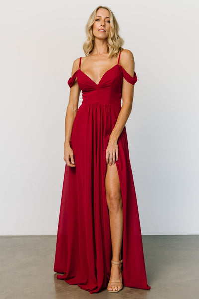 Bianca Lace Maxi Dress, Crimson