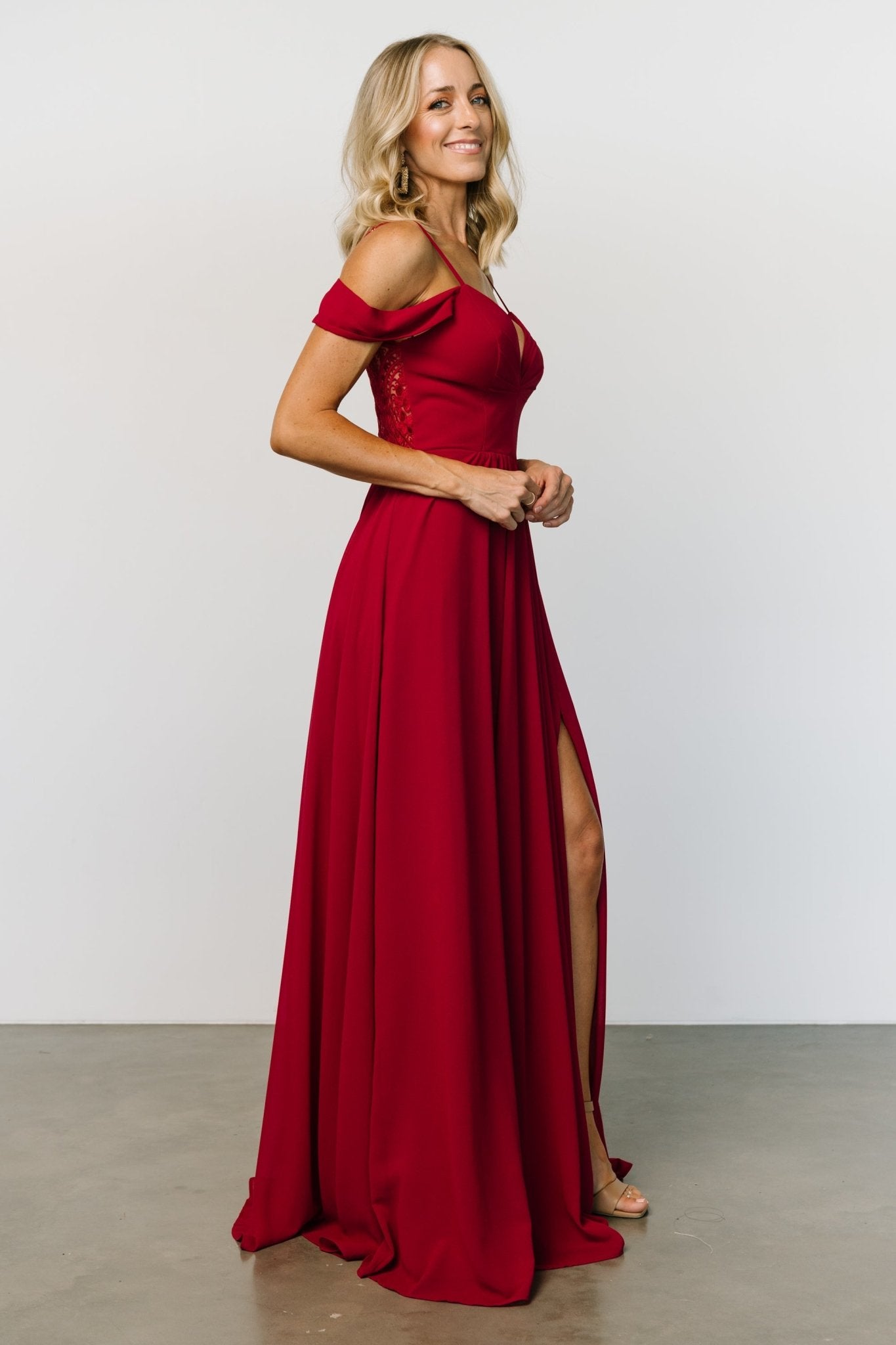 Bianca Lace Maxi Dress | Crimson - Baltic Born