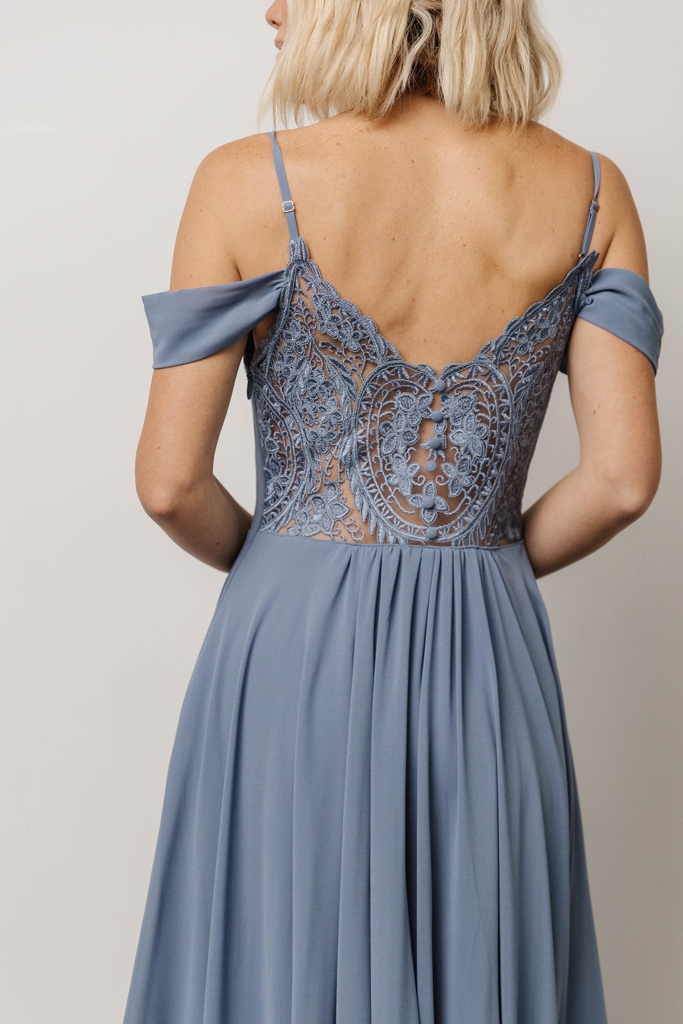 Bianca Lace Maxi Dress | Dusty Blue - Baltic Born