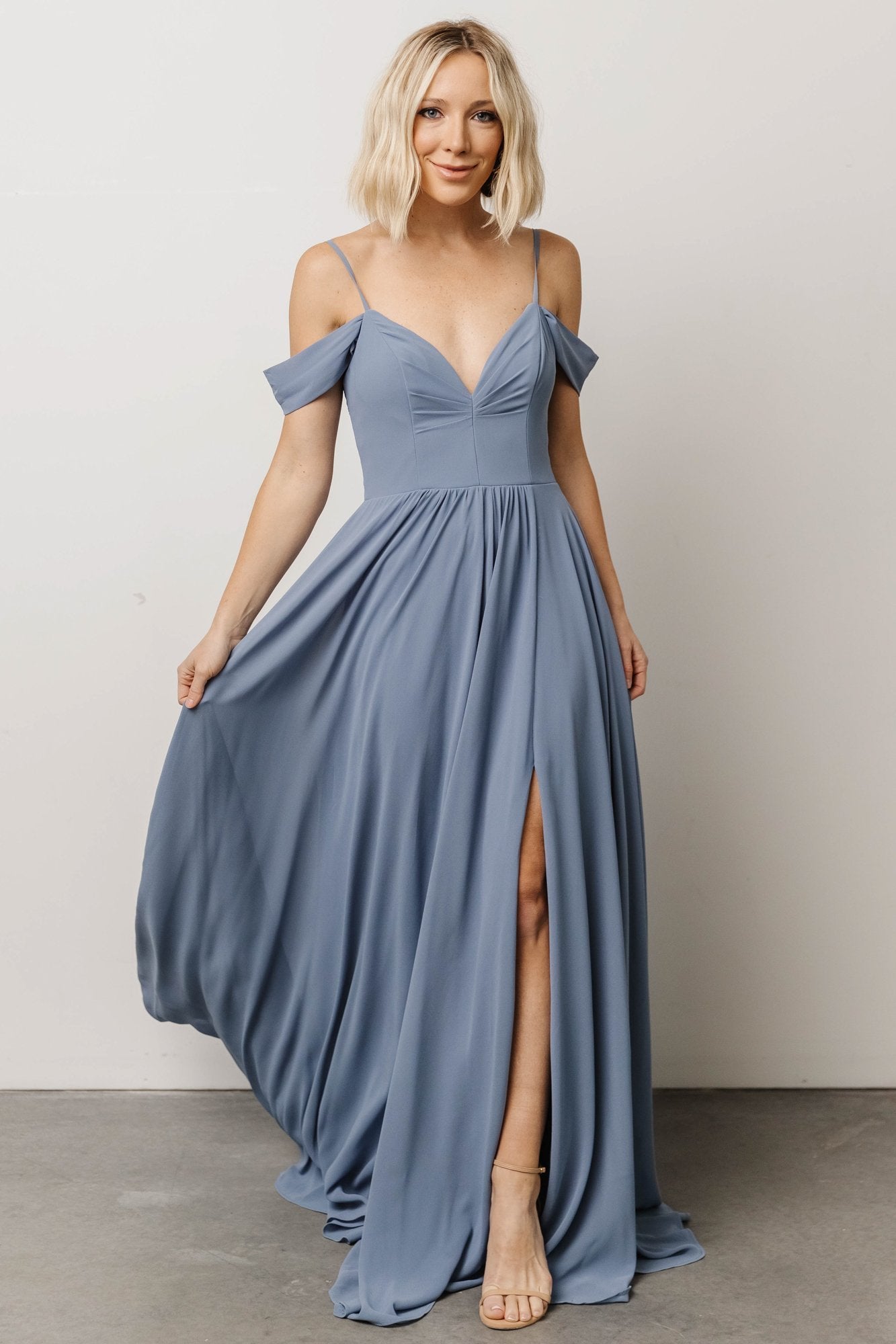 Bianca Lace Maxi Dress | Dusty Blue - Baltic Born