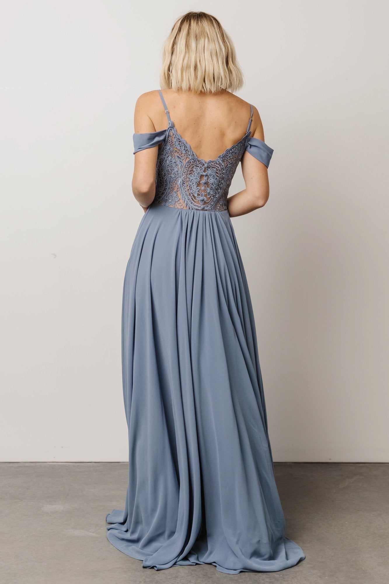 Bianca Lace Maxi Dress | Dusty Blue - Baltic Born