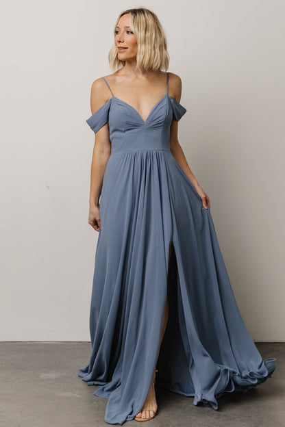 Bianca Lace Maxi Dress | Dusty Blue - Baltic Born