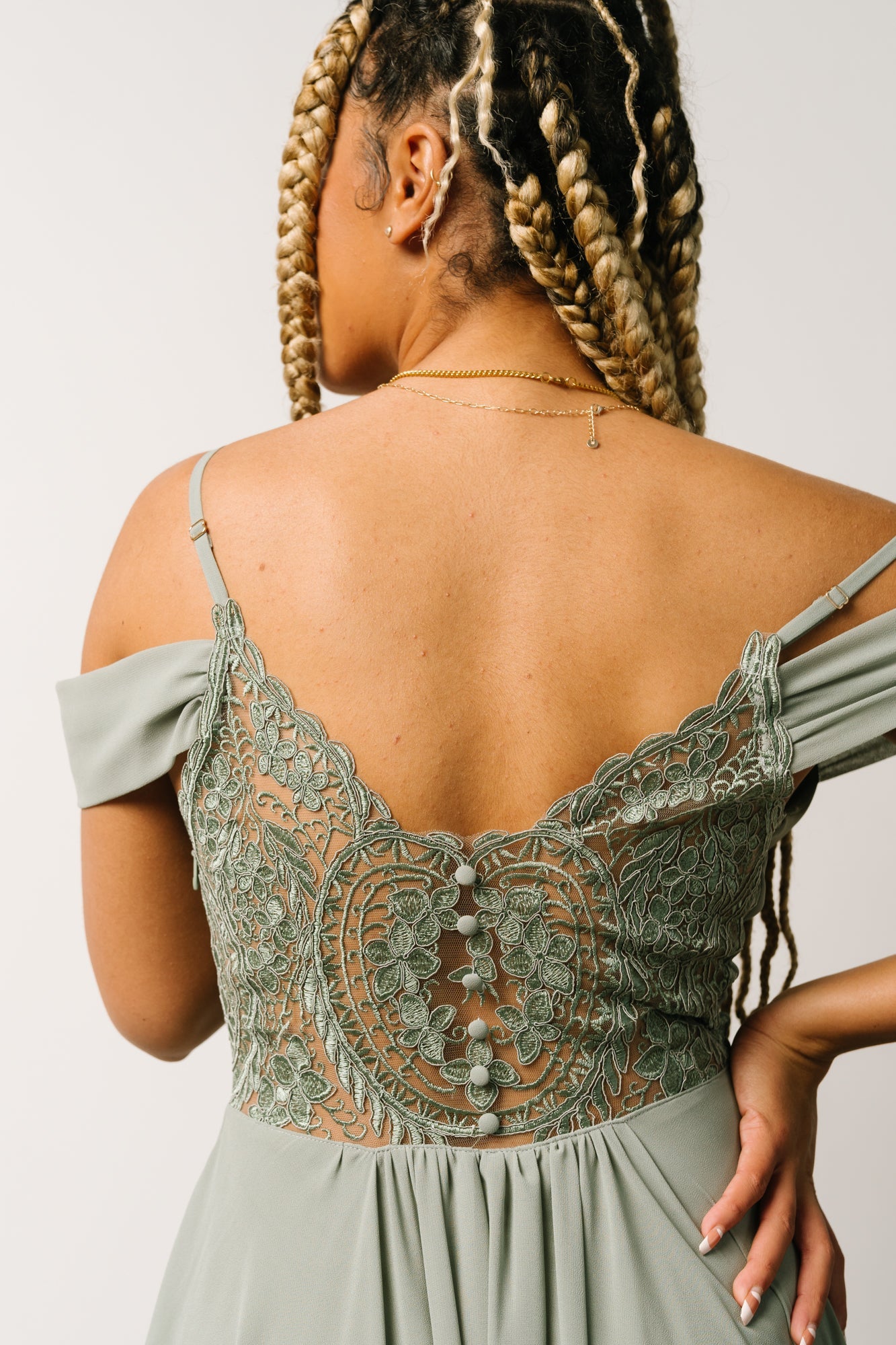 Bianca Lace Maxi Dress | Dusty Sage - Baltic Born