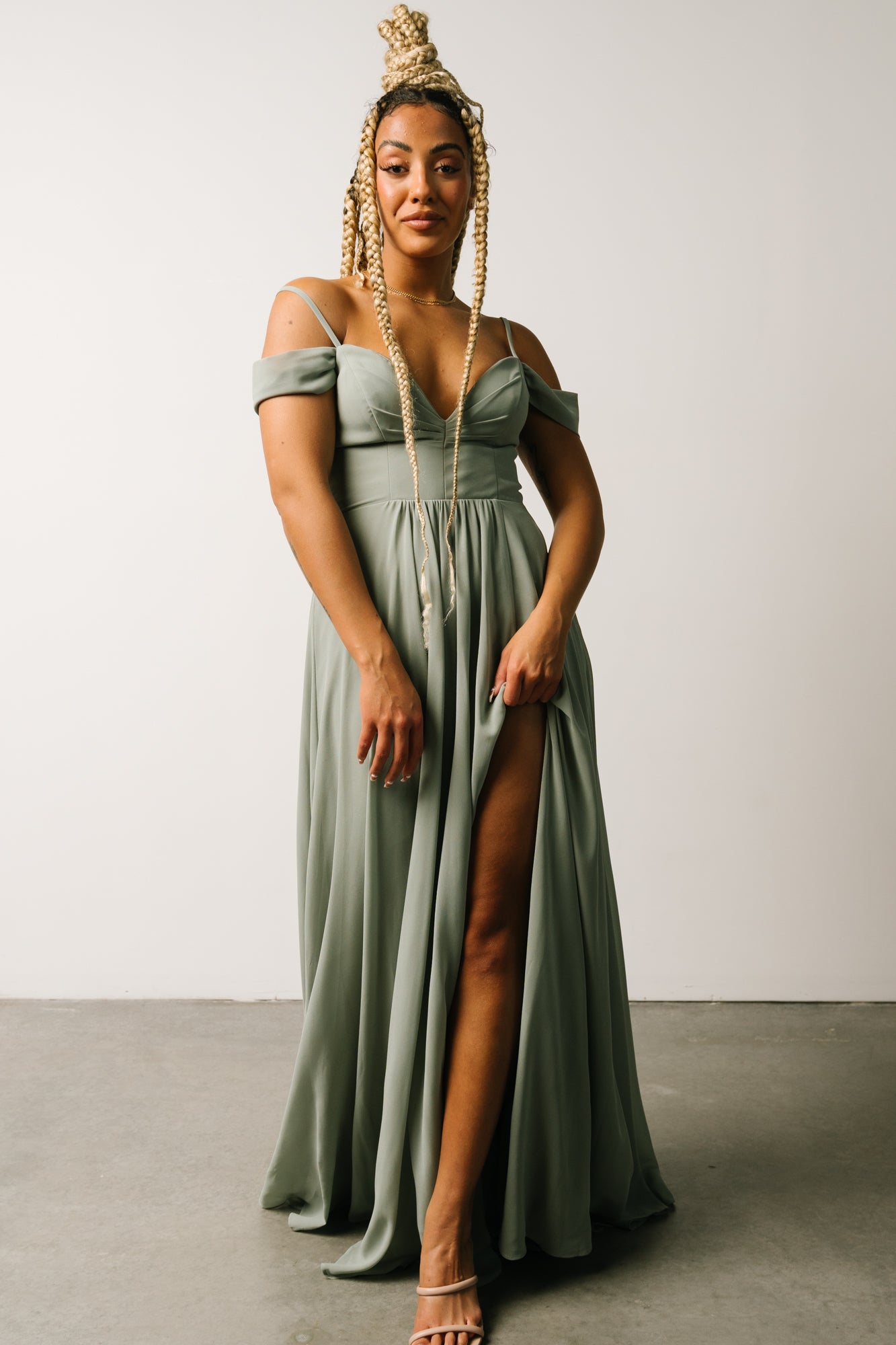 Bianca Lace Maxi Dress | Dusty Sage - Baltic Born