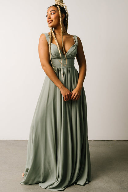 Bianca Lace Maxi Dress | Dusty Sage - Baltic Born