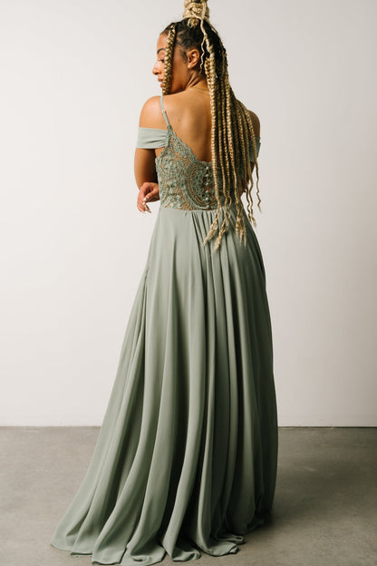 Bianca Lace Maxi Dress | Dusty Sage - Baltic Born