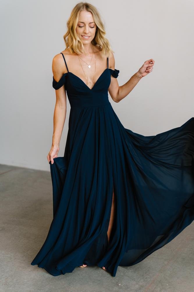 Bianca Lace Maxi Dress | Navy - Baltic Born