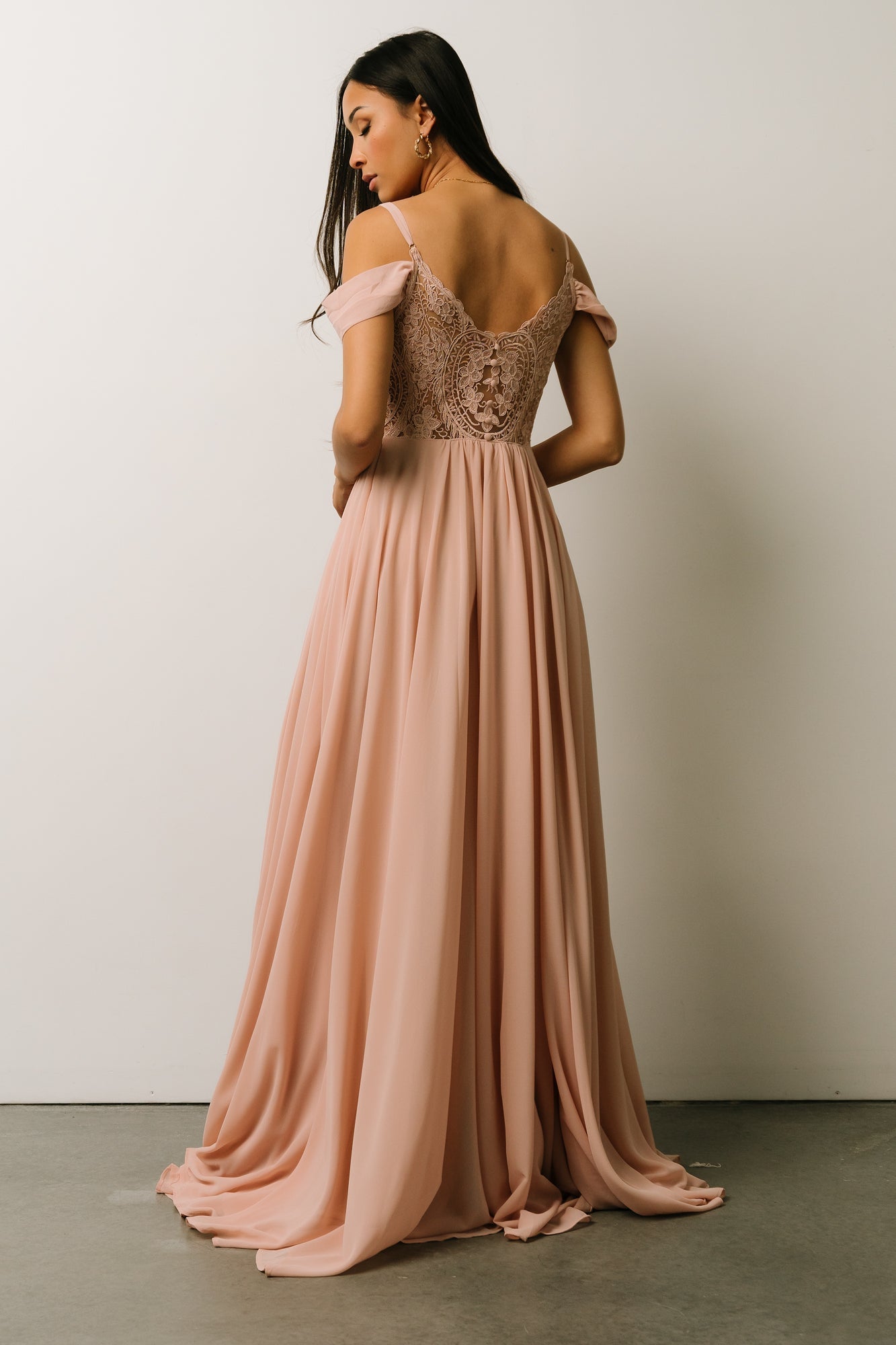 Bianca Lace Maxi Dress | Nude Blush - Baltic Born