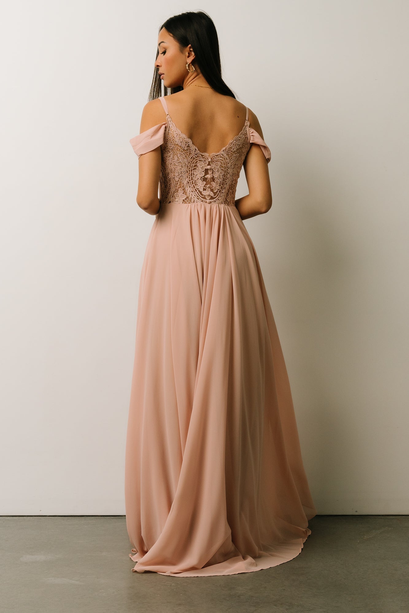 Bianca Lace Maxi Dress | Nude Blush - Baltic Born