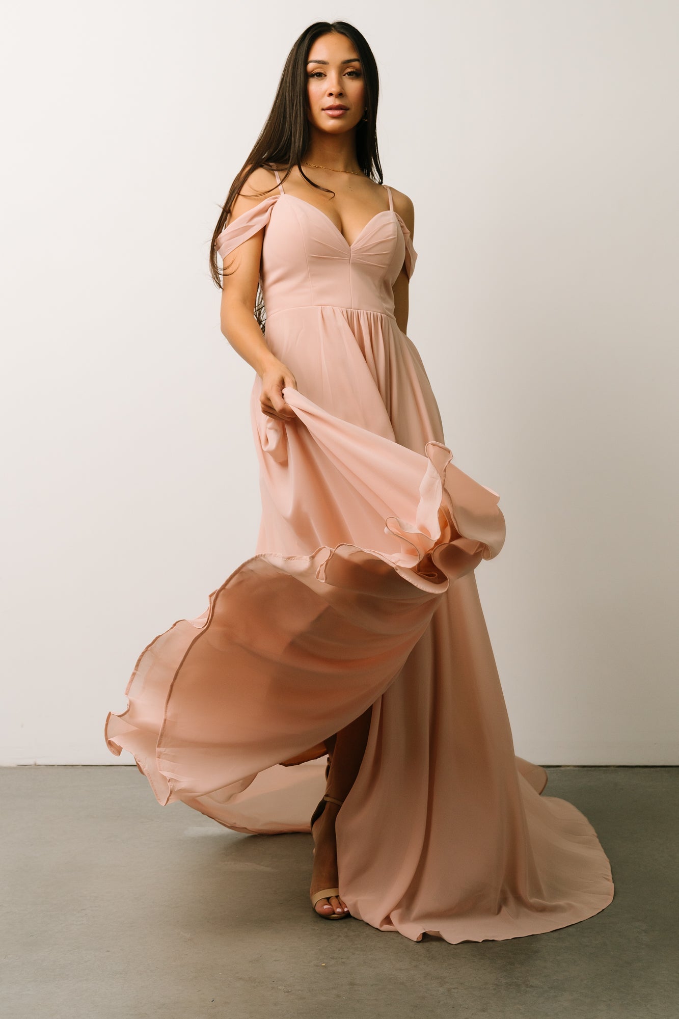 Bianca Lace Maxi Dress | Nude Blush - Baltic Born