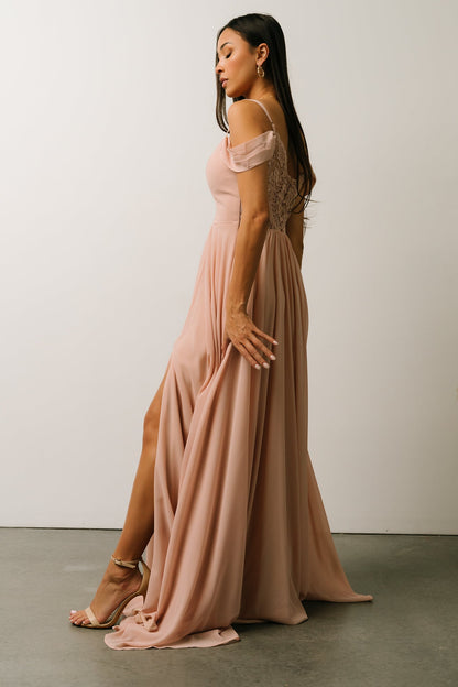 Bianca Lace Maxi Dress | Nude Blush - Baltic Born