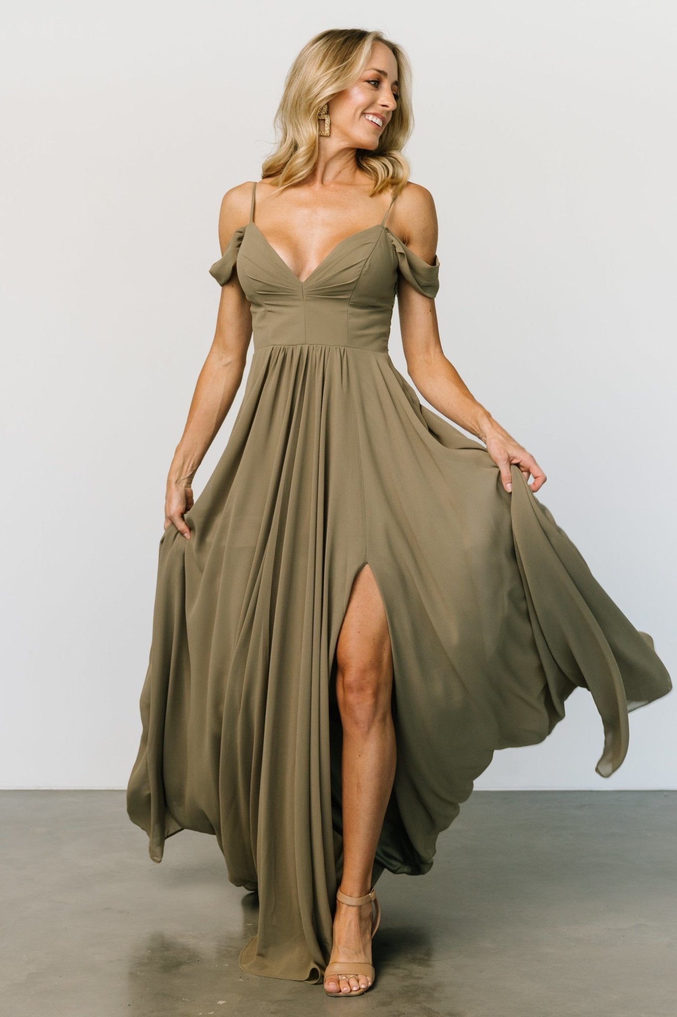 Bianca Lace Maxi Dress | Olive - Baltic Born