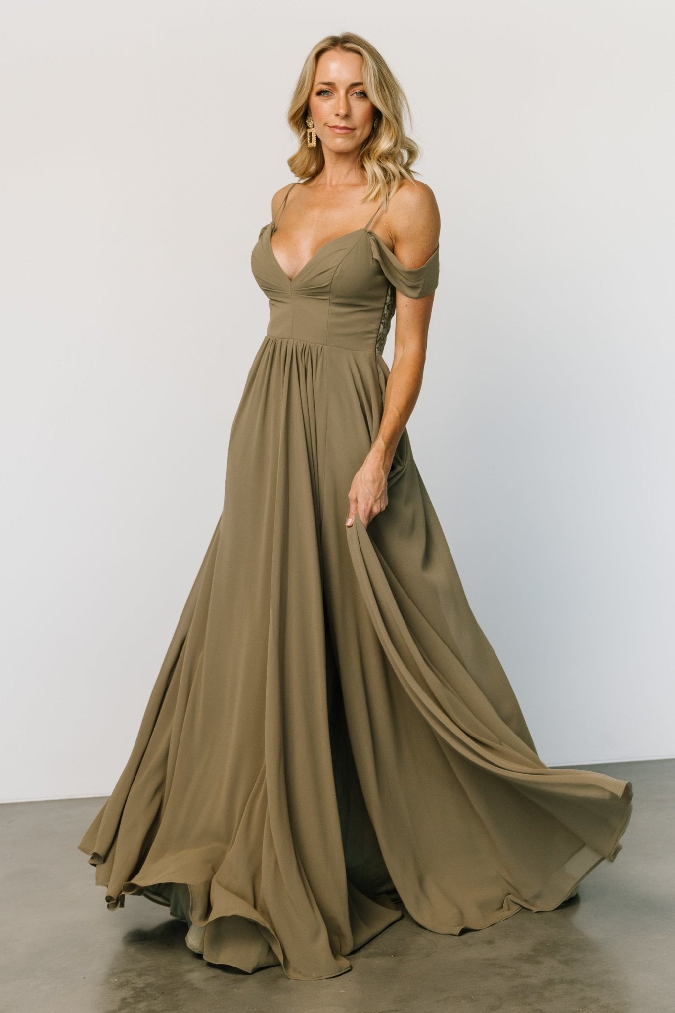 Bianca Lace Maxi Dress | Olive - Baltic Born