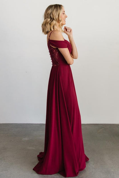 Bianca Lace Maxi Dress | Wine - Baltic Born