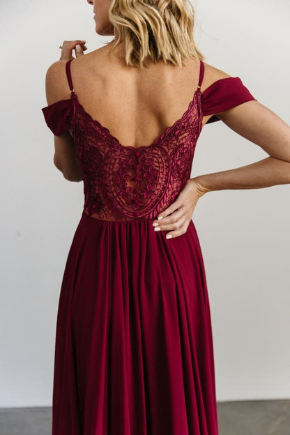 Bianca Lace Maxi Dress | Wine - Baltic Born