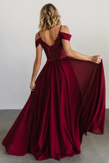 Bianca Lace Maxi Dress | Wine - Baltic Born