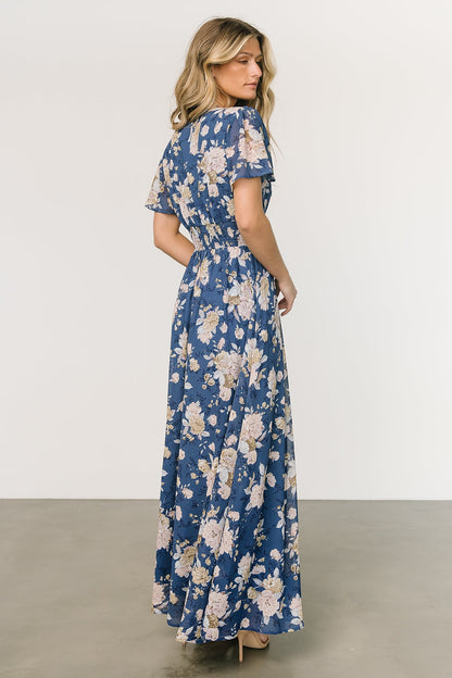 Birdie Maxi Dress | Blue + Blush Floral - Baltic Born