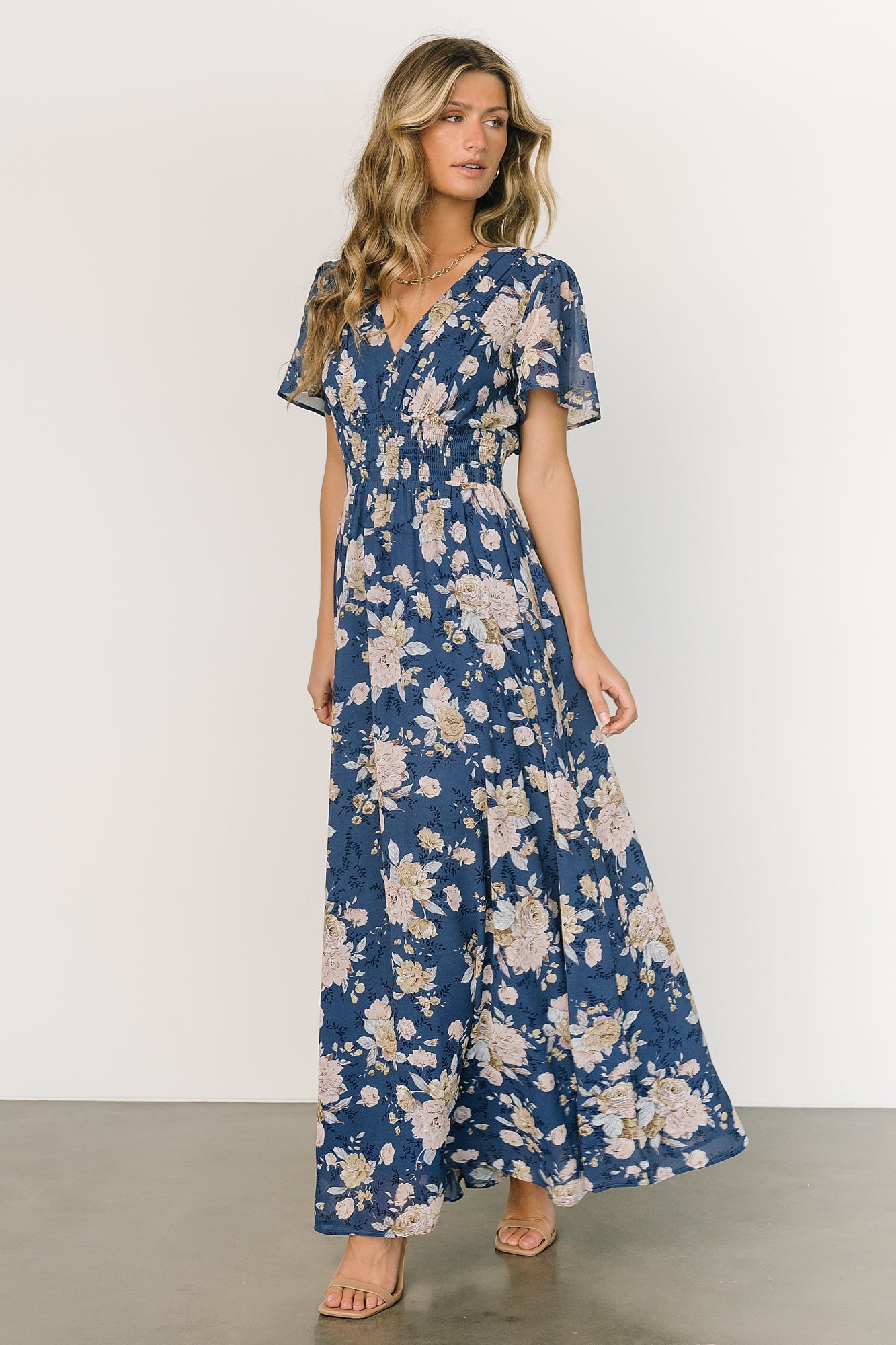 Birdie Maxi Dress | Blue + Blush Floral - Baltic Born