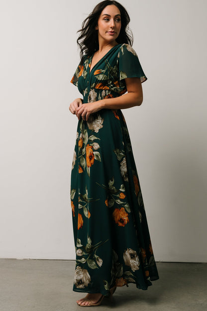 Birdie Maxi Dress | Deep Topaz Floral - Baltic Born