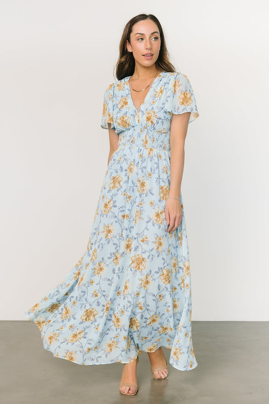 Birdie Maxi Dress | Light Blue Floral - Baltic Born