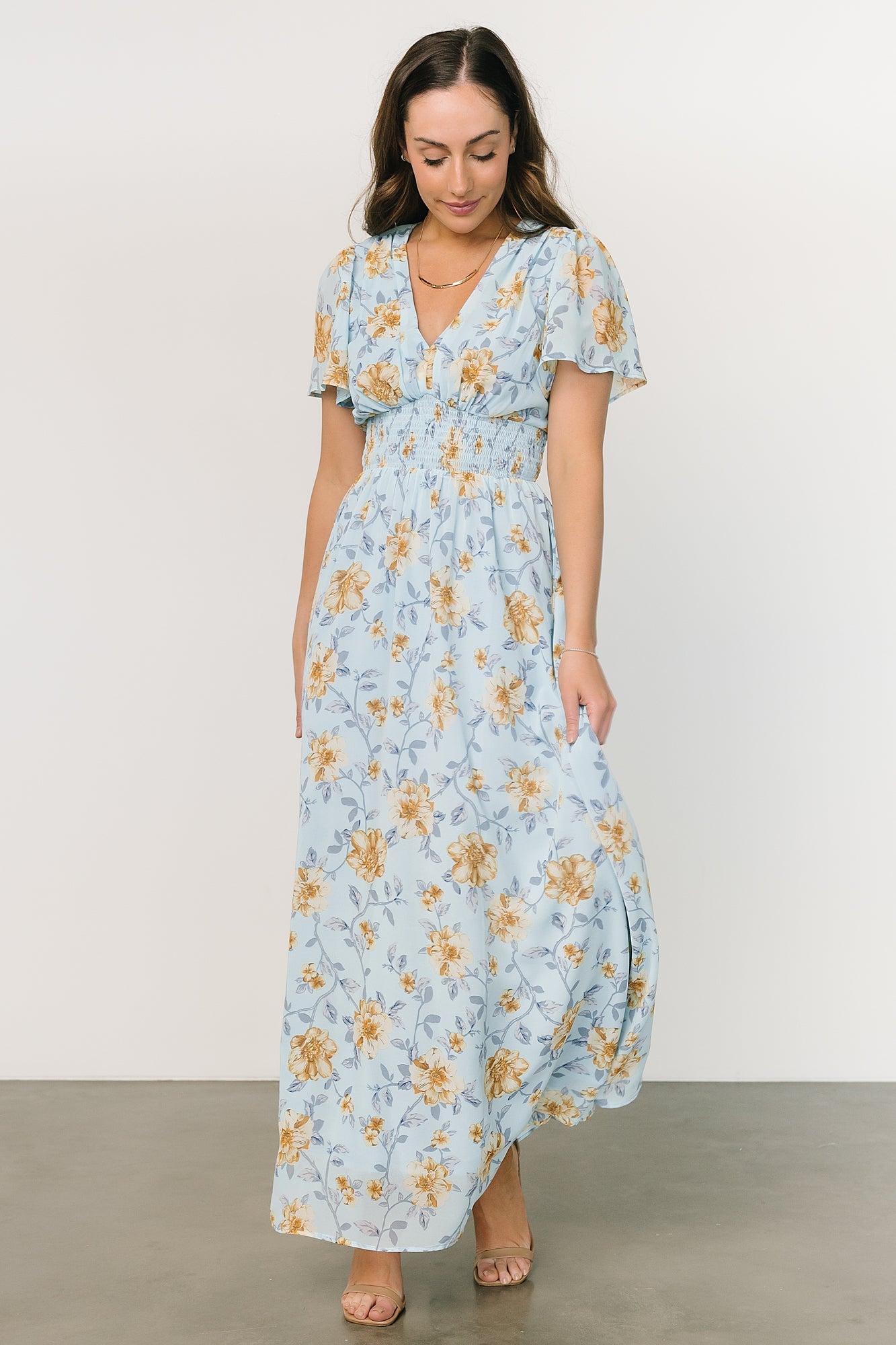 Birdie Maxi Dress | Light Blue Floral - Baltic Born