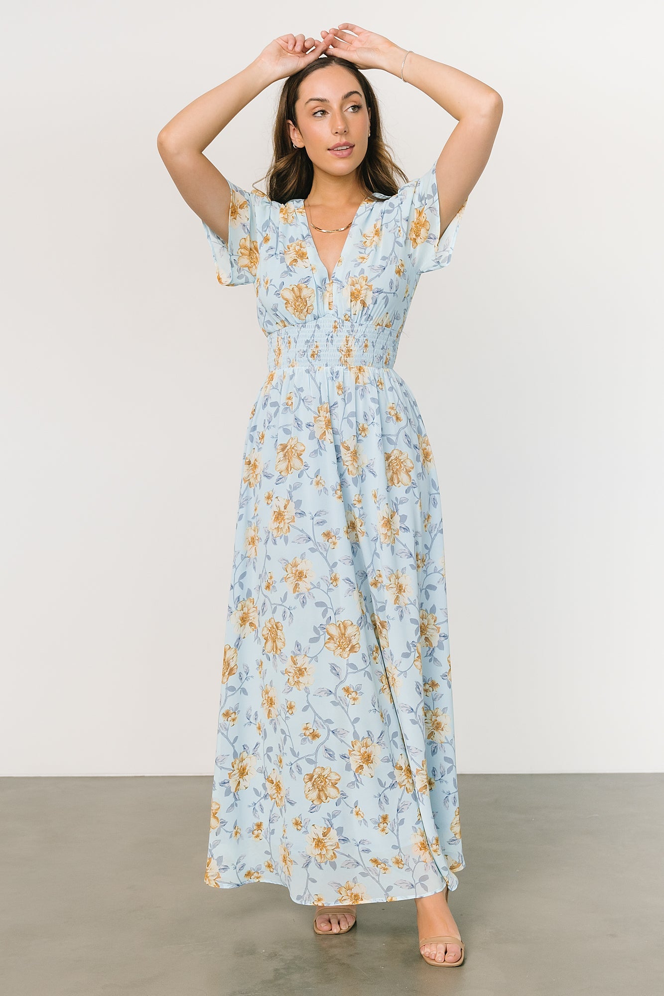 Birdie Maxi Dress | Light Blue Floral - Baltic Born