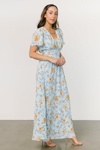 Birdie Maxi Dress | Light Blue Floral - Baltic Born