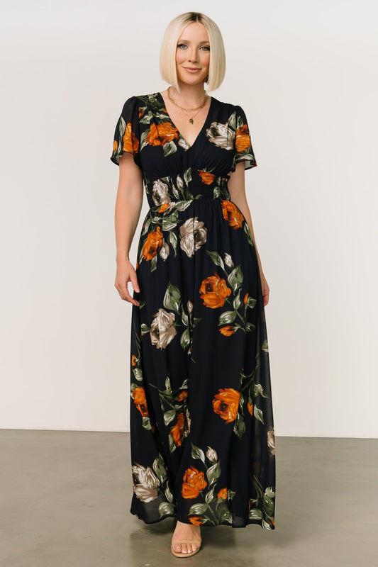 Birdie Maxi Dress | Midnight Navy Floral - Baltic Born