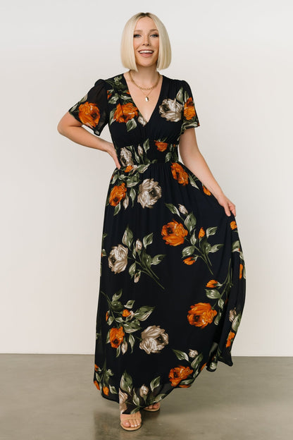 Birdie Maxi Dress | Midnight Navy Floral - Baltic Born