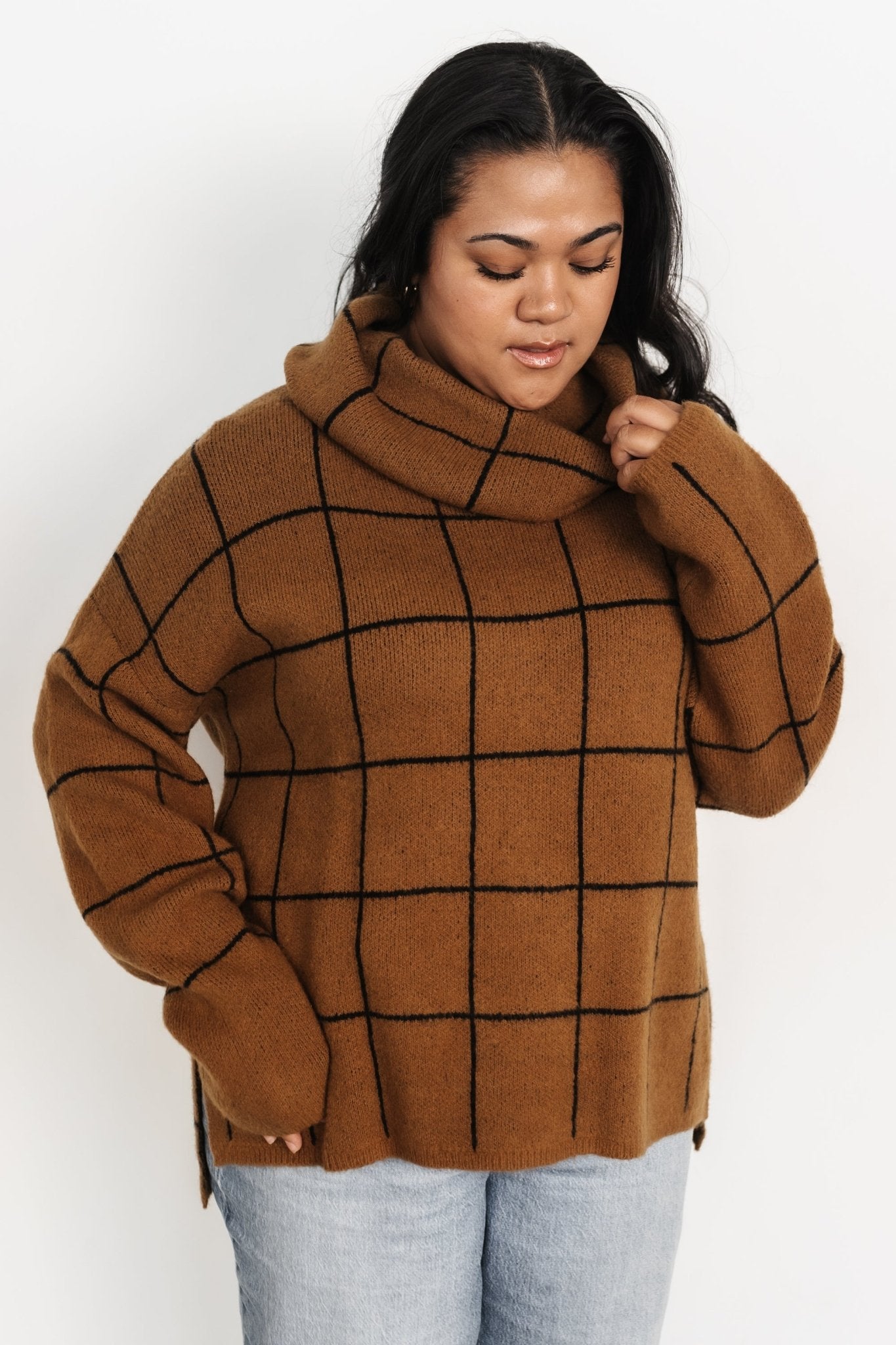 Birmingham Funnel Neck Sweater | Brown - Baltic Born