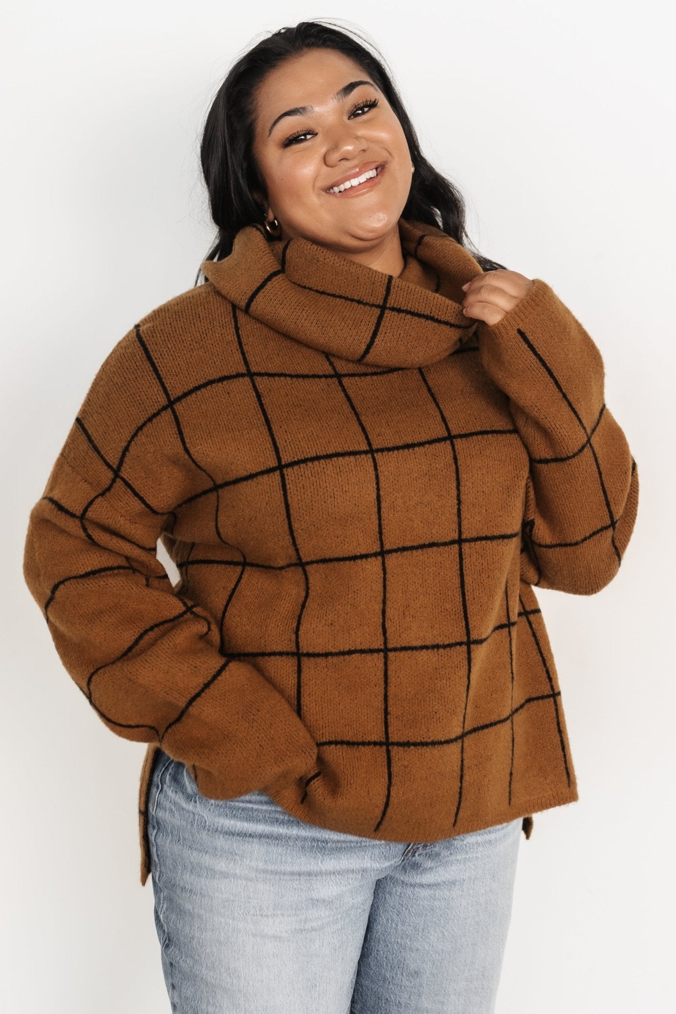 Birmingham Funnel Neck Sweater | Brown - Baltic Born