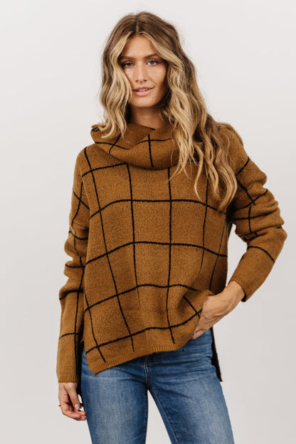 Birmingham Funnel Neck Sweater | Brown - Baltic Born