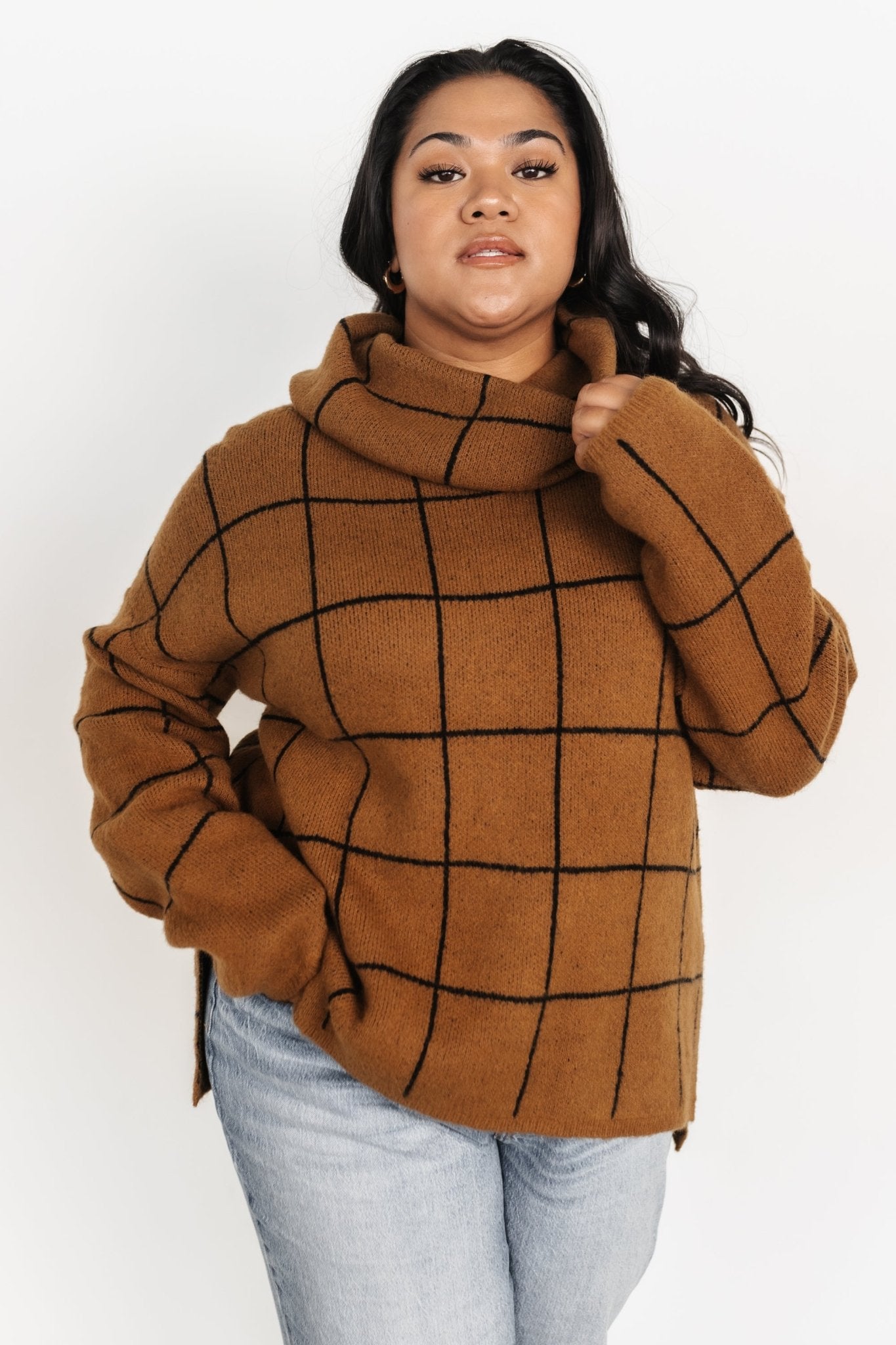 Birmingham Funnel Neck Sweater | Brown - Baltic Born