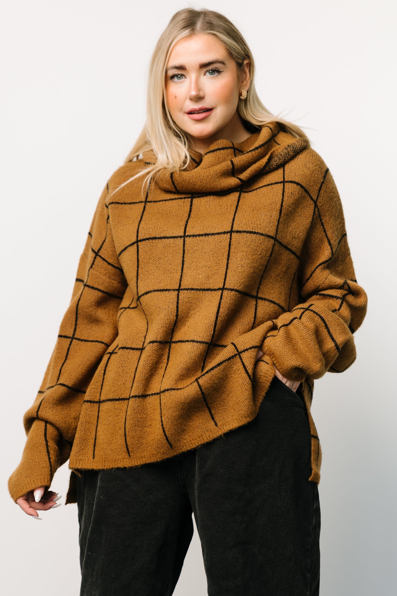 Birmingham Funnel Neck Sweater | Brown - Baltic Born