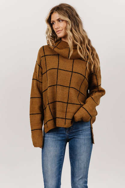 Birmingham Funnel Neck Sweater | Brown - Baltic Born