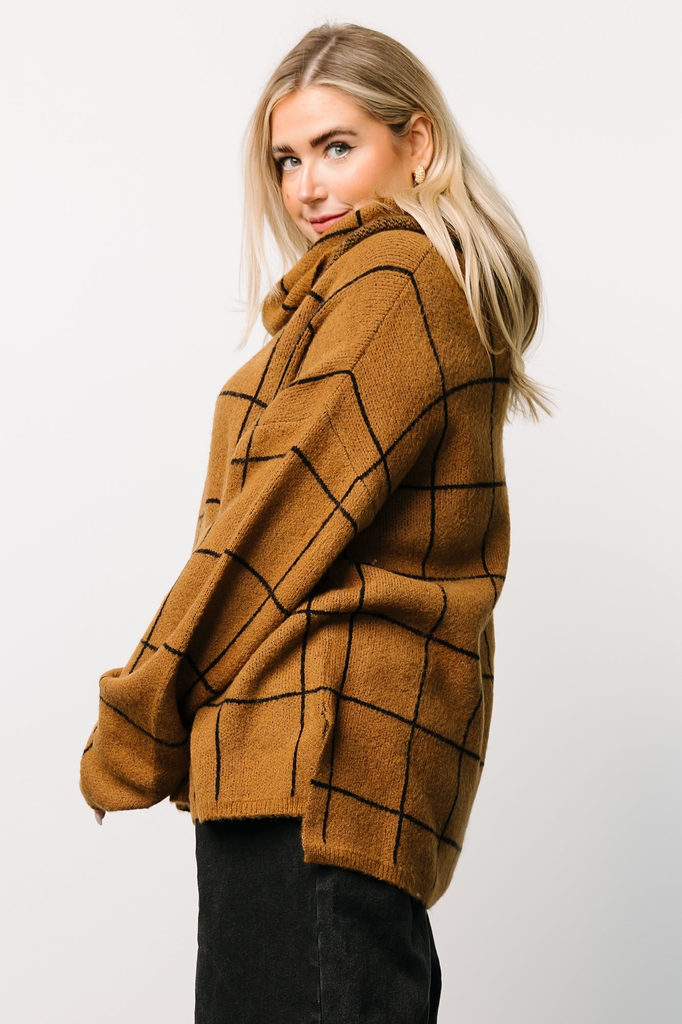 Birmingham Funnel Neck Sweater | Brown - Baltic Born