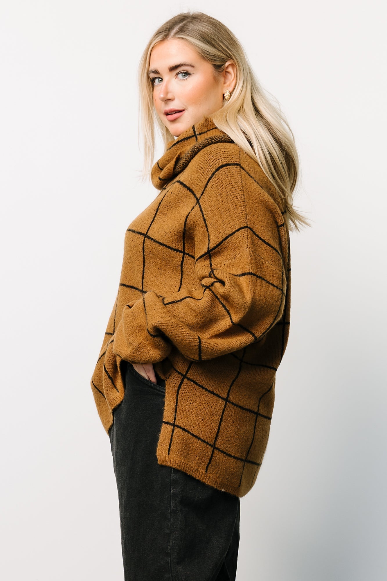 Birmingham Funnel Neck Sweater | Brown - Baltic Born