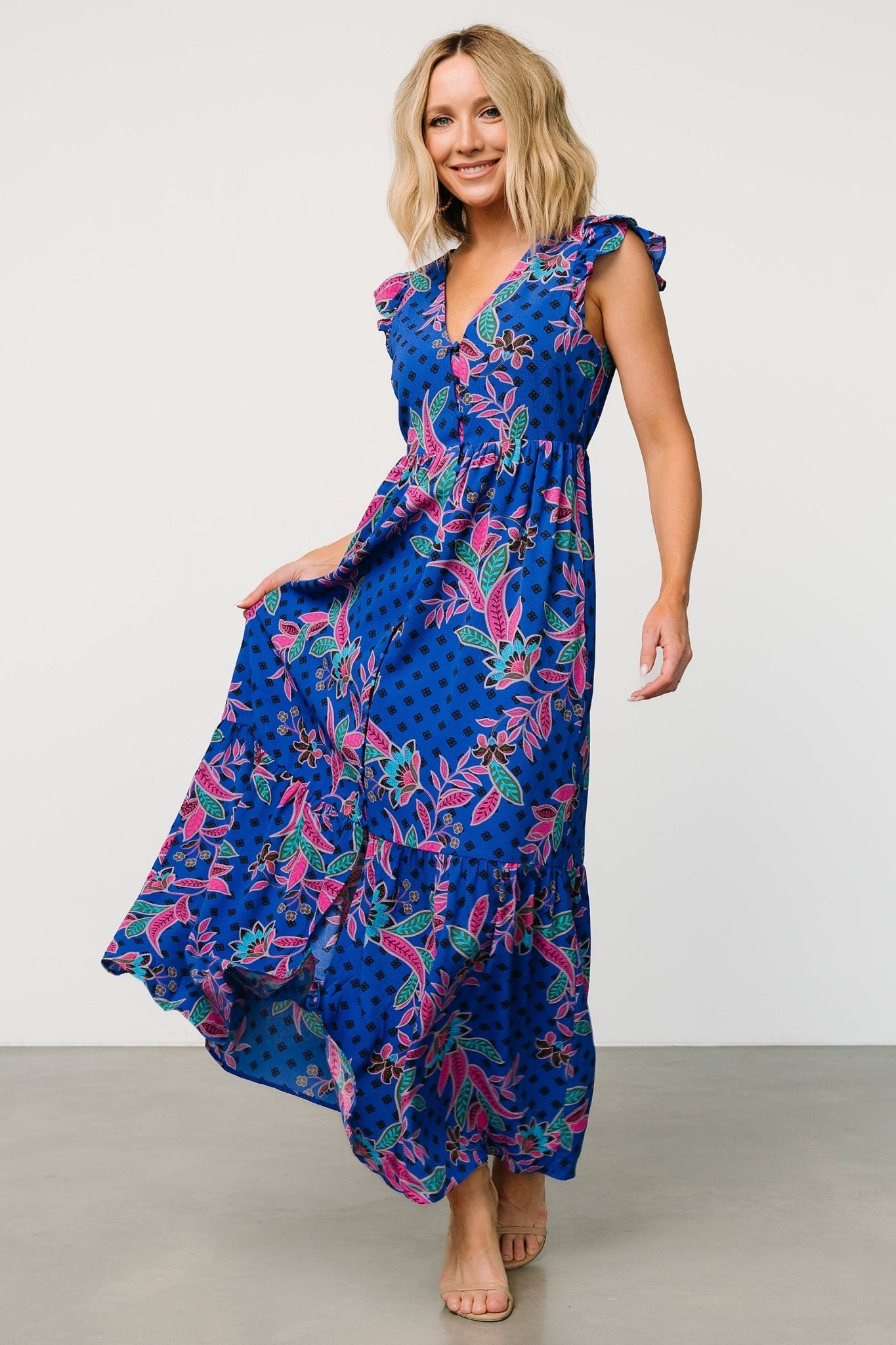 Biscayne Maxi Dress | Indigo Print - Baltic Born