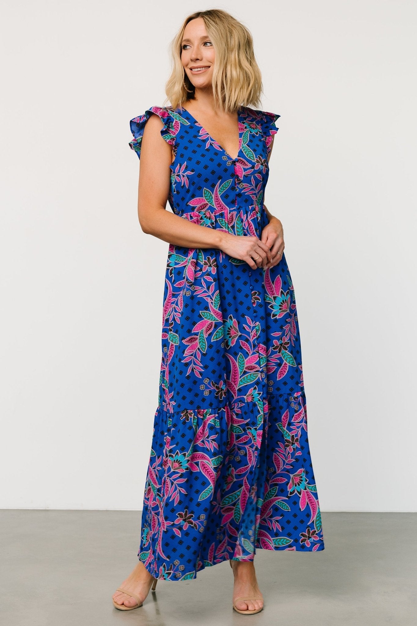 Biscayne Maxi Dress | Indigo Print - Baltic Born