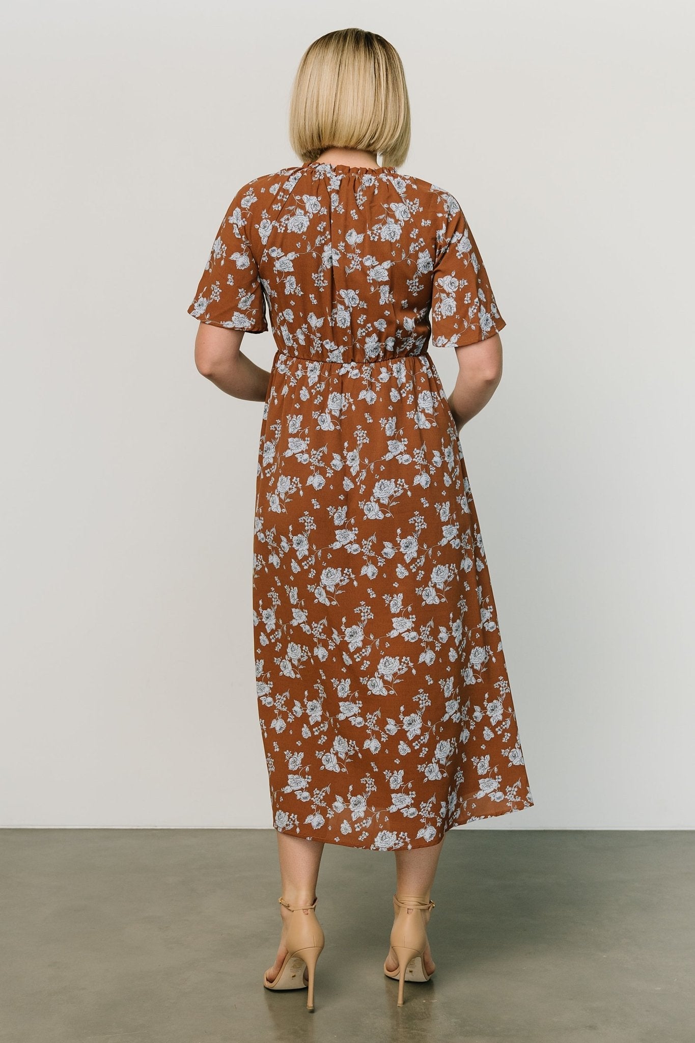 Botega Midi Dress | Brown + Blue - Baltic Born