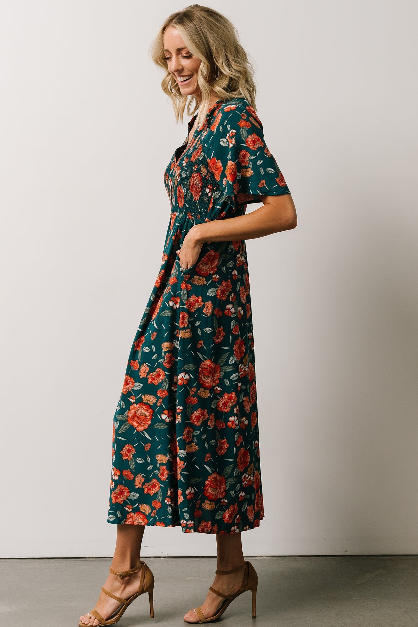 Botega Midi Dress | Jade Multi Floral | Baltic Born