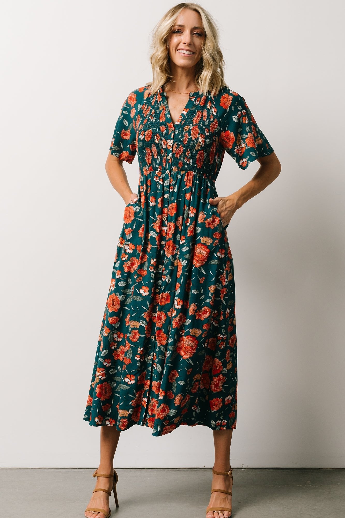 Botega Midi Dress | Jade Multi Floral | Baltic Born