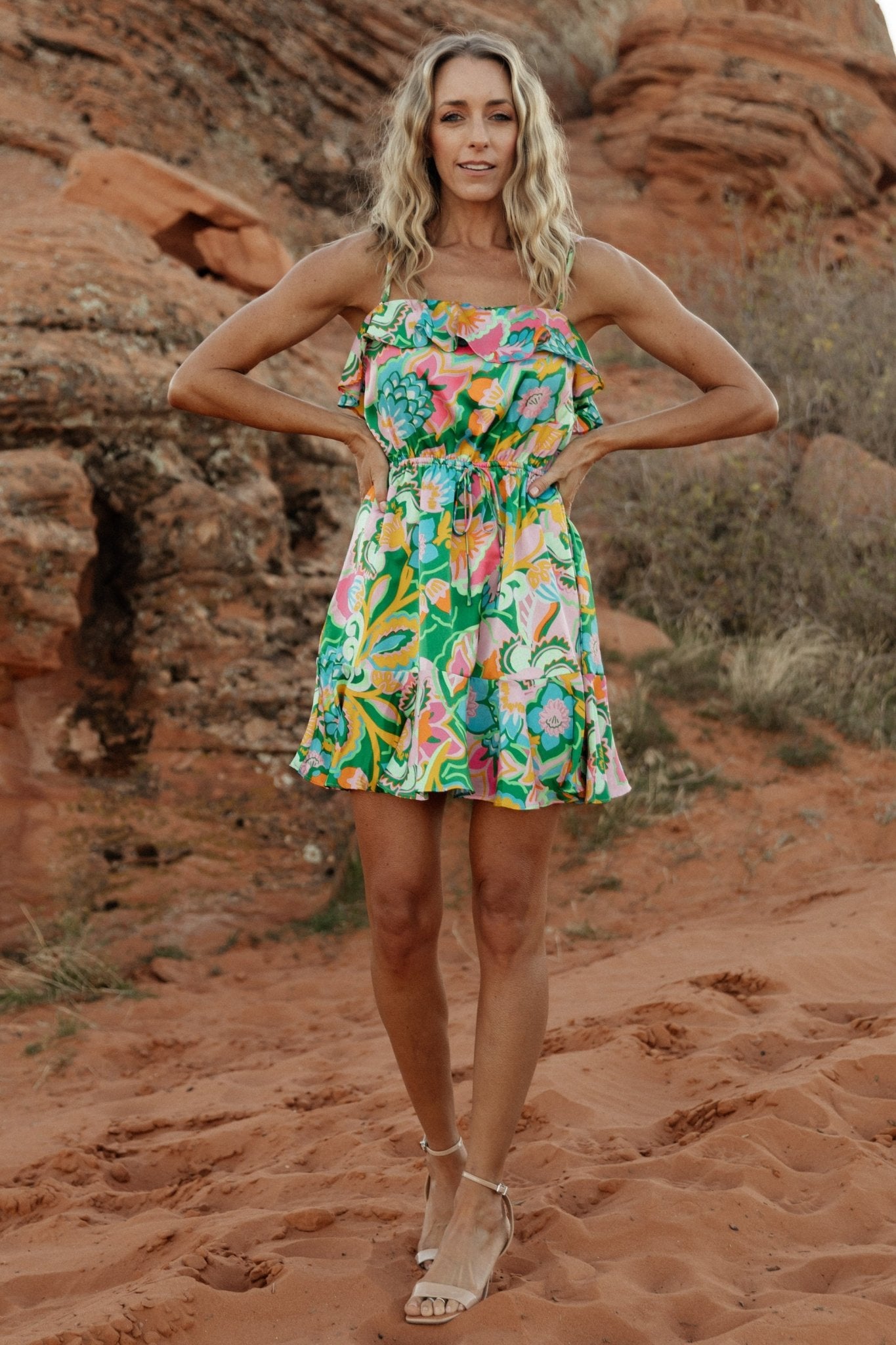 Braiden Short Dress | Green Multi Floral - Baltic Born