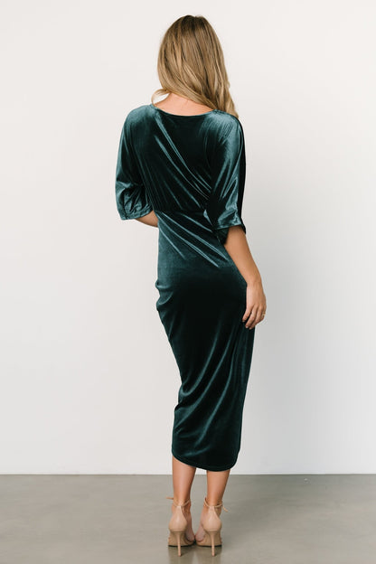 Brendyn Ruched Velvet Dress | Jade - Baltic Born