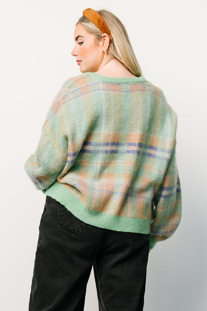 Brentridge Plaid Sweater | Green Multi - Baltic Born