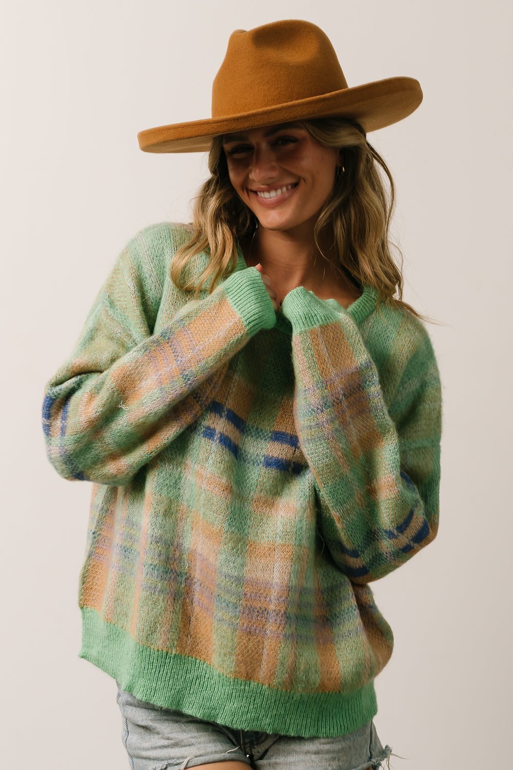 Brentridge Plaid Sweater | Green Multi - Baltic Born