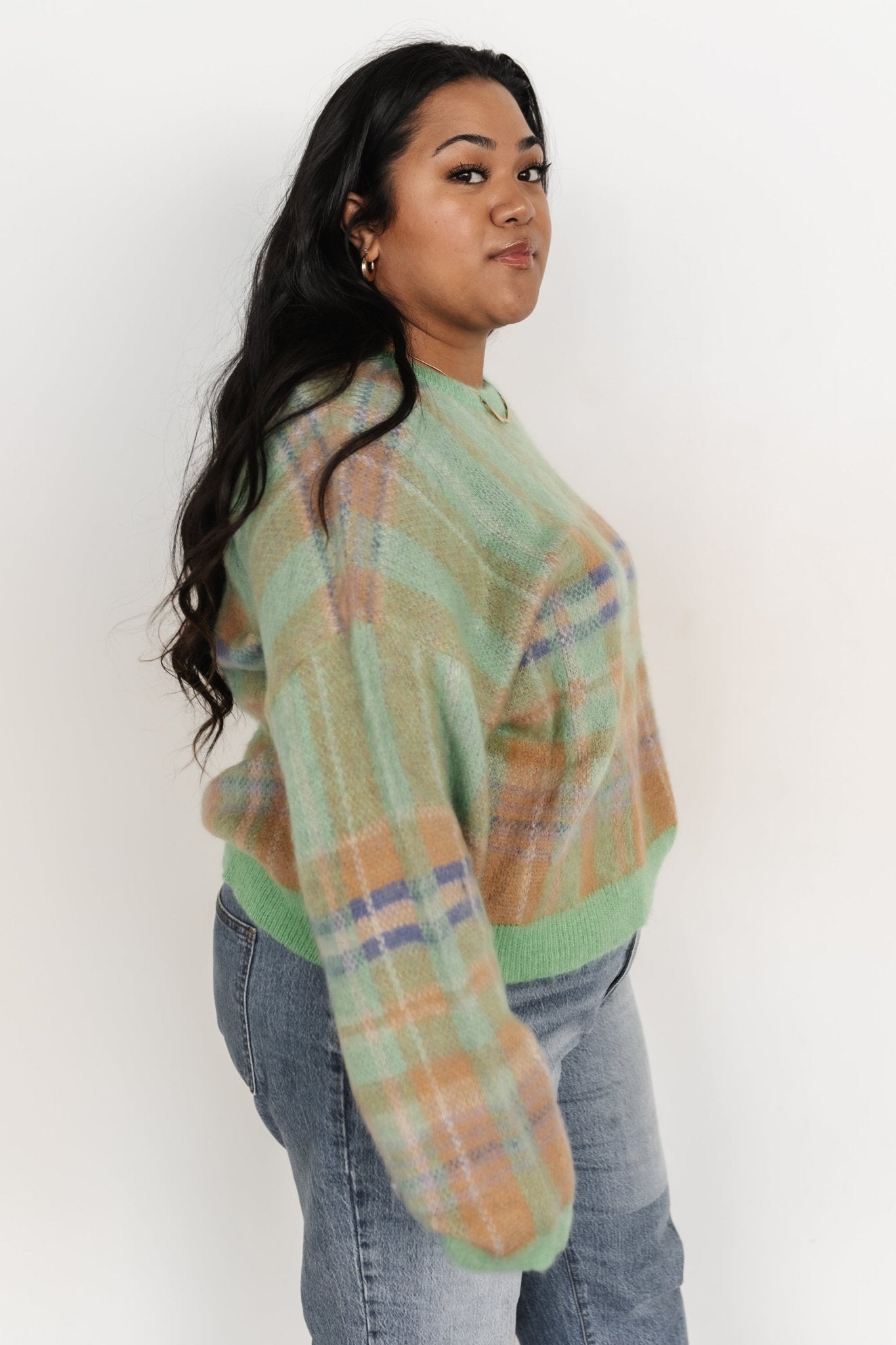 Brentridge Plaid Sweater | Green Multi - Baltic Born