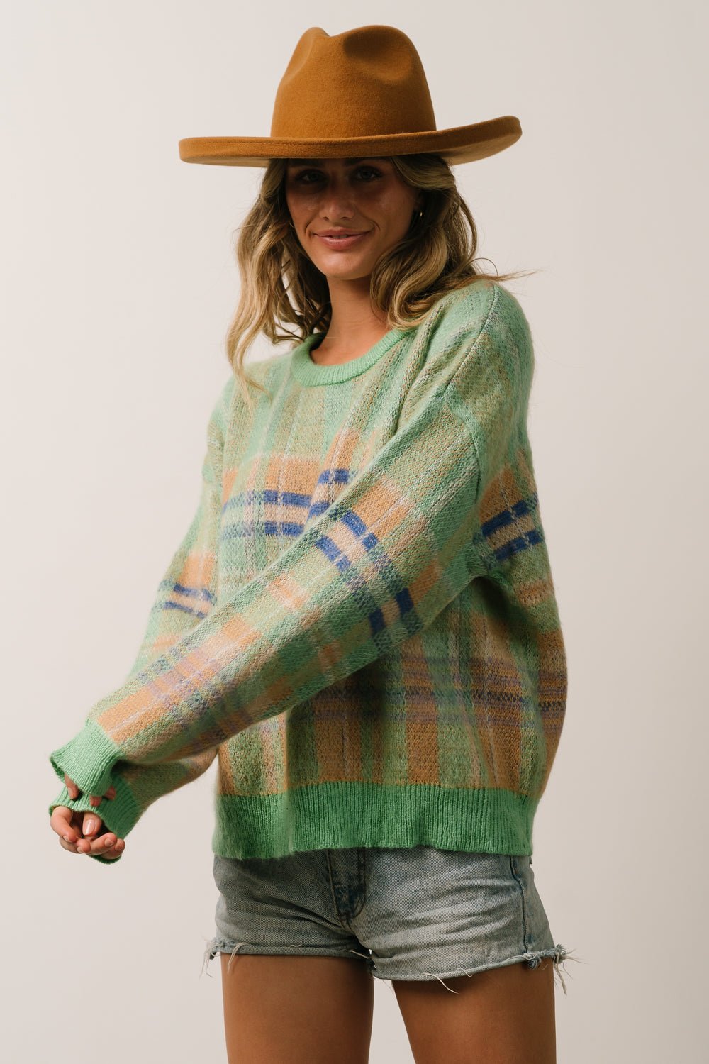 Brentridge Plaid Sweater | Green Multi - Baltic Born