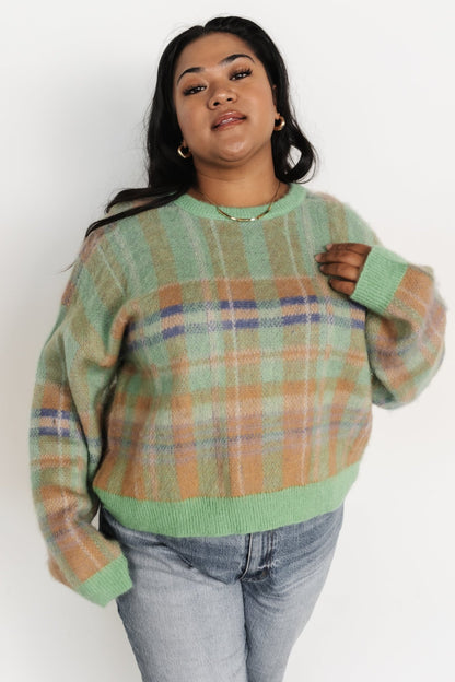 Brentridge Plaid Sweater | Green Multi - Baltic Born