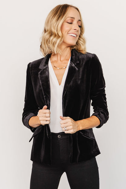 Brinton Velvet Blazer | Black - Baltic Born